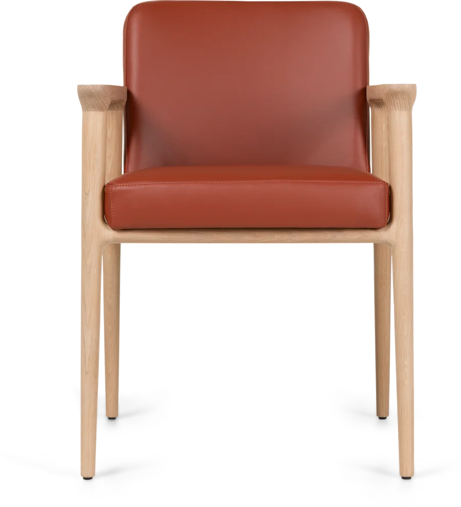 Zio Dining Chair Spectrum terracotta with white wash legs front view